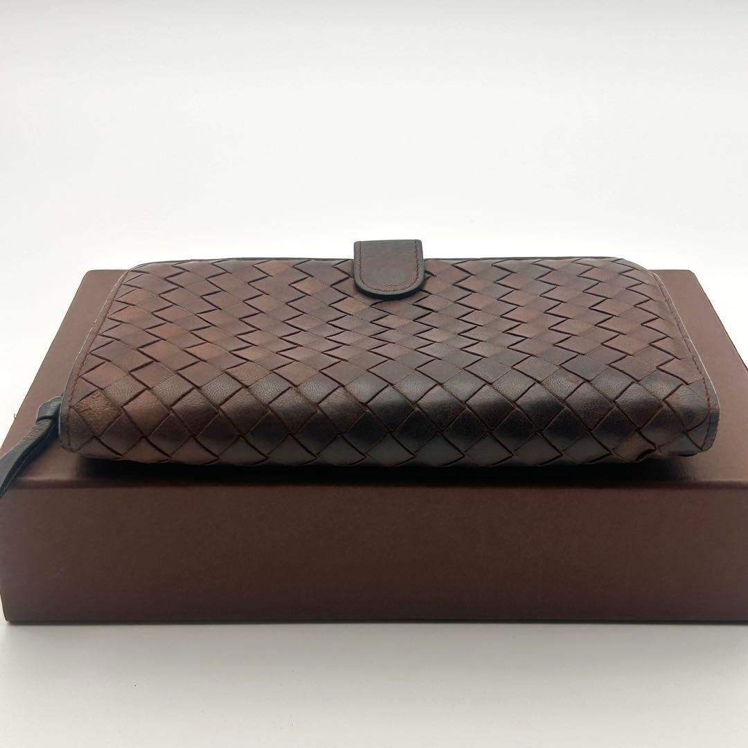 良品 Bottega Veneta 長財布 イントレチャート ラムスキン