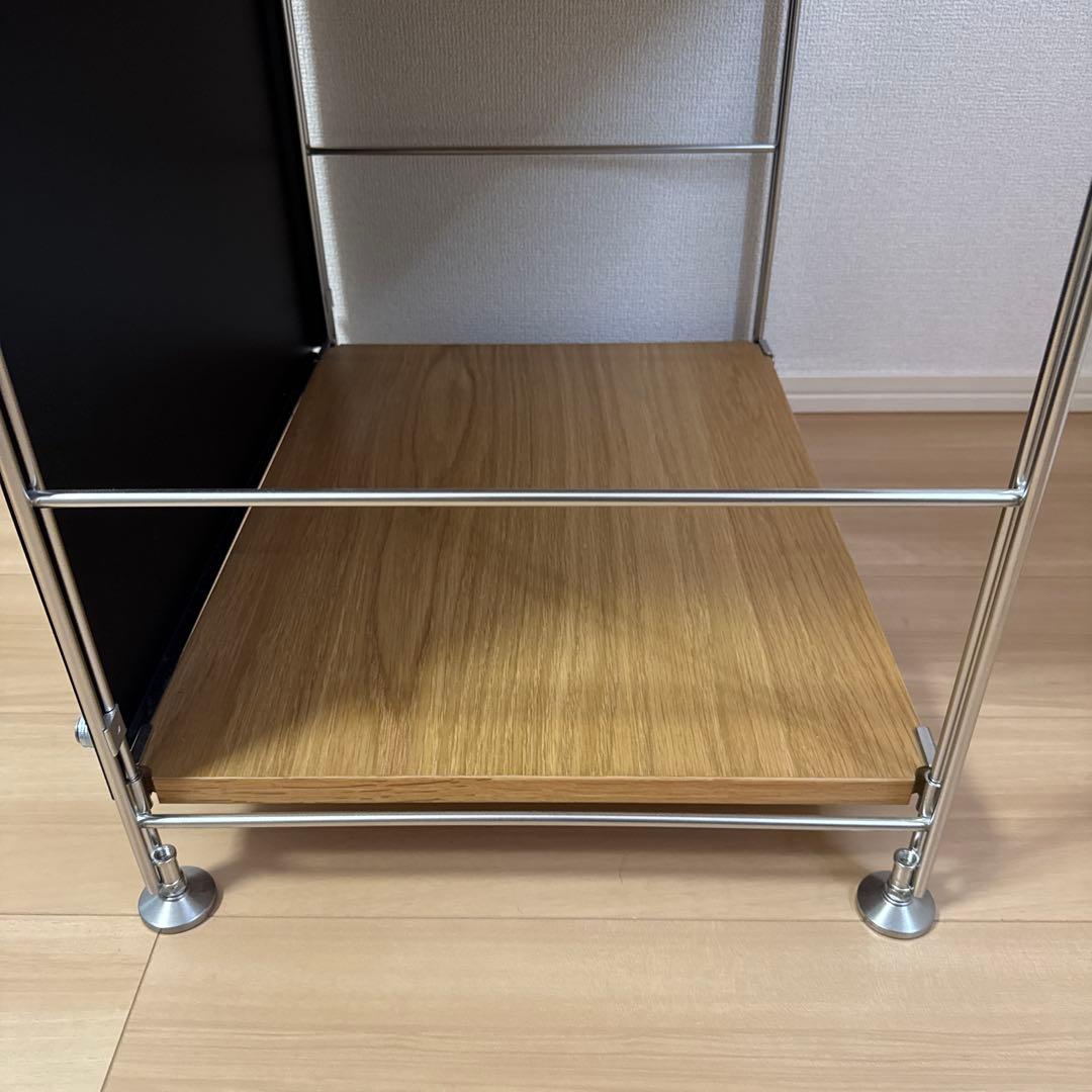 無印良品 ステンレスユニットシェルフ オーク材 バックパネル付き