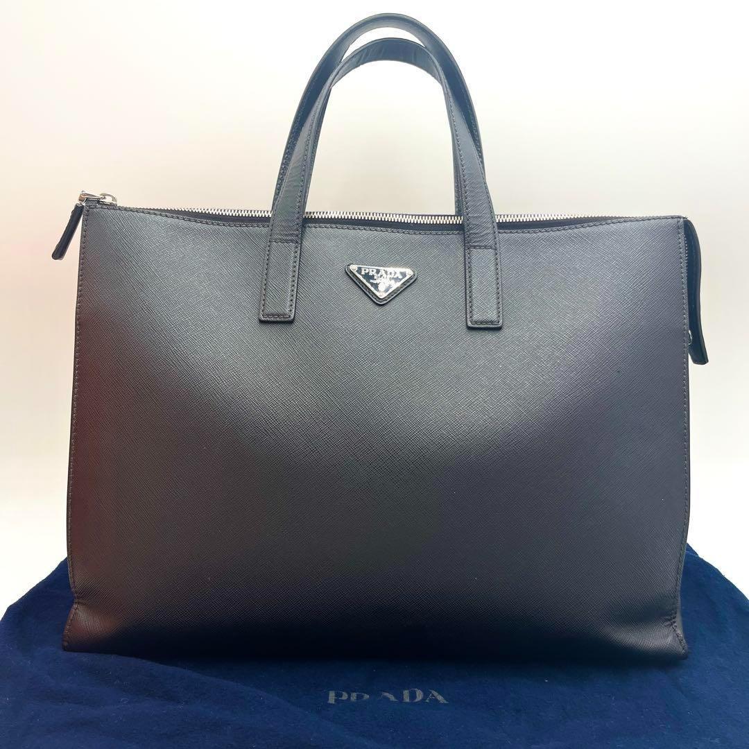 【現行/定価53万】プラダ トートバッグ ビジネスバッグ サフィアーノレザー 黒