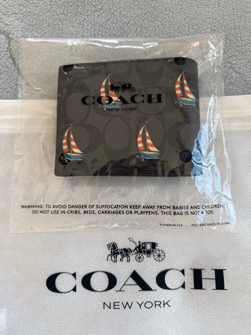 COACH セーリングボート柄 二つ折り財布新品未使用