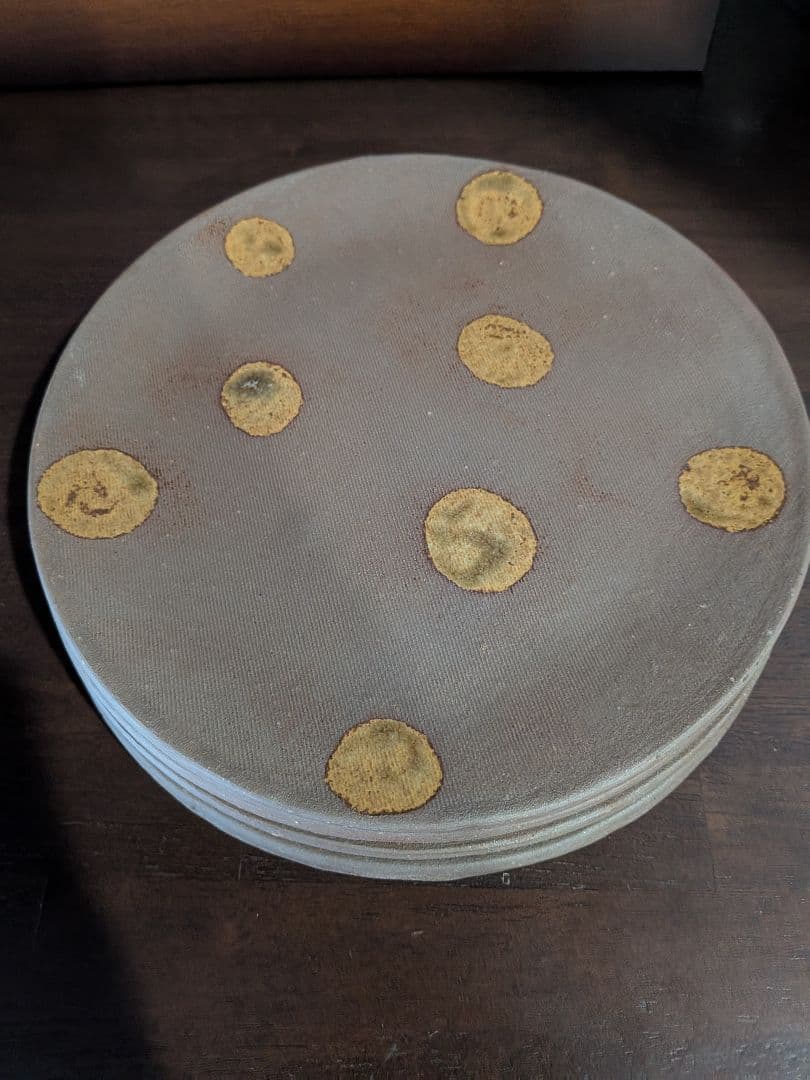 アカツキさんの備前焼皿 直径約30cm 546g　4枚セット