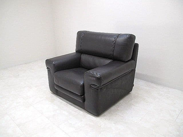 フォルメンティ 総革1人掛けソファ 　総本革ソファ/本革シングルソファ