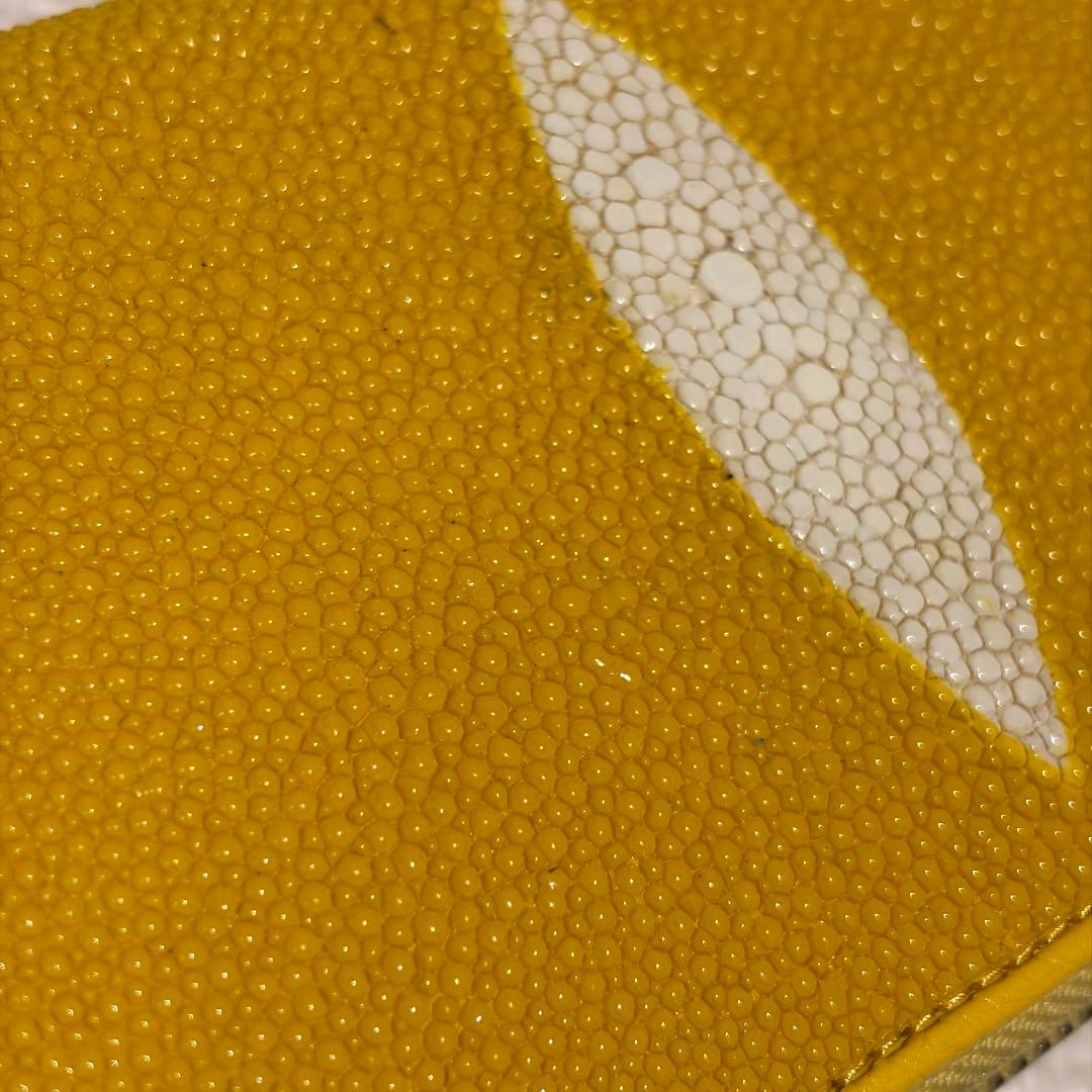 スティングレイ 長財布 ガルーシャ エイ革 ラウンドファスナー 天眼 イエロー