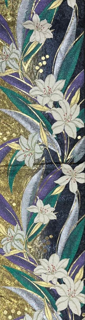 振り袖　フルセット　長襦袢　金彩加工　成人式　草花　作家物　ガード加工　676