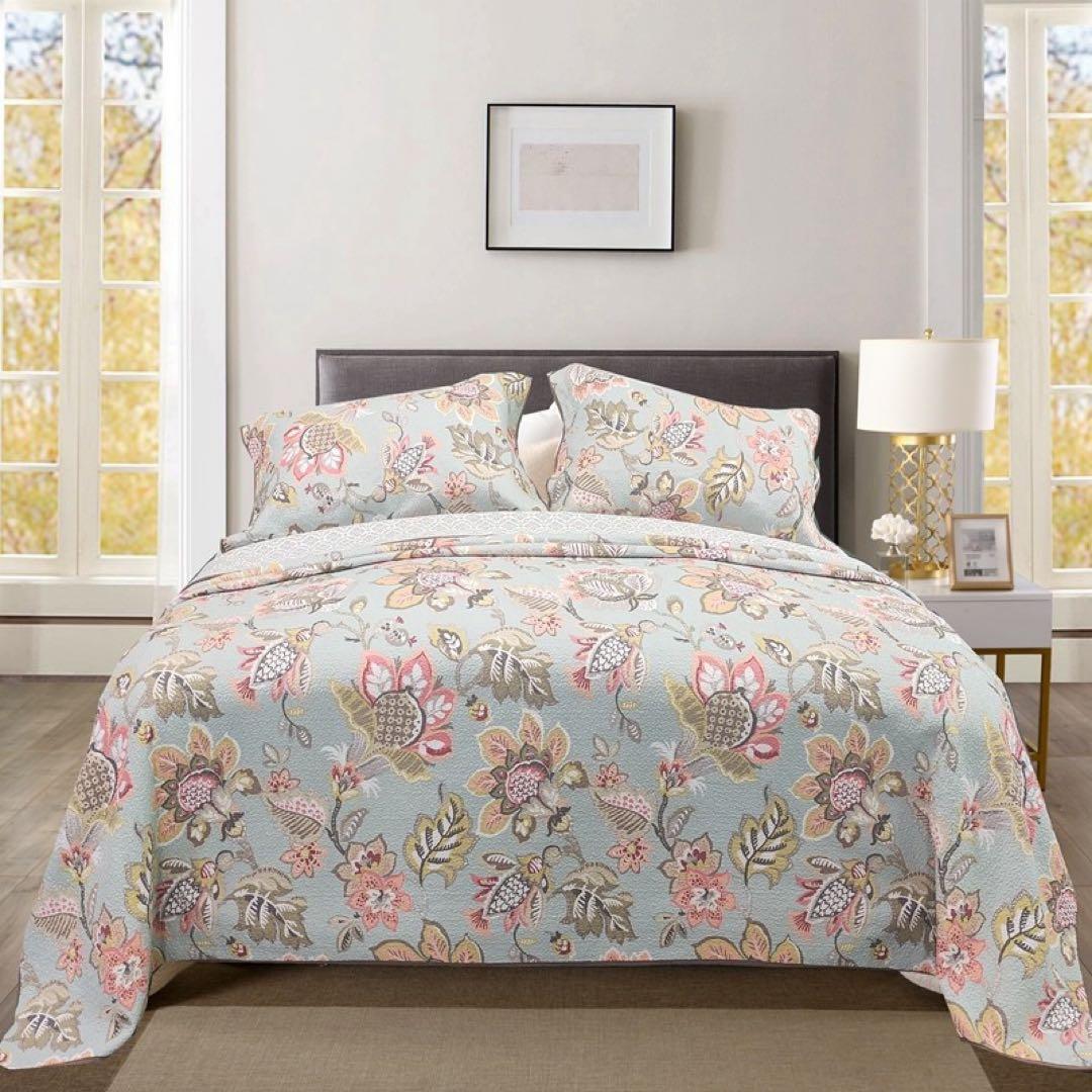 キルトベッドカバー3点セット綿マルチカバー キルティング 612