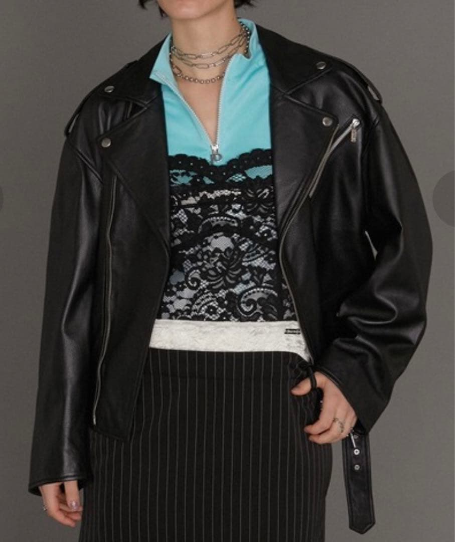 プランクプロジェクト　シープレザーライダースジャケット 38