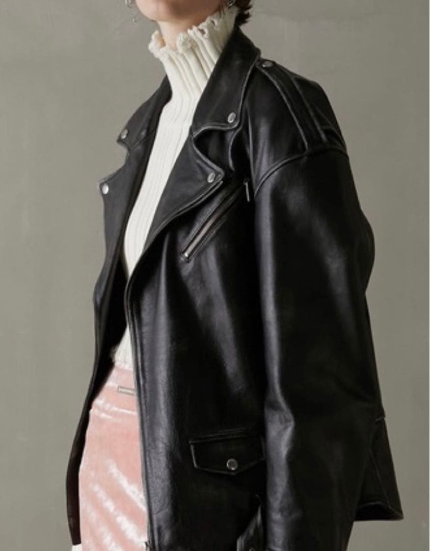 プランクプロジェクト　シープレザーライダースジャケット 38