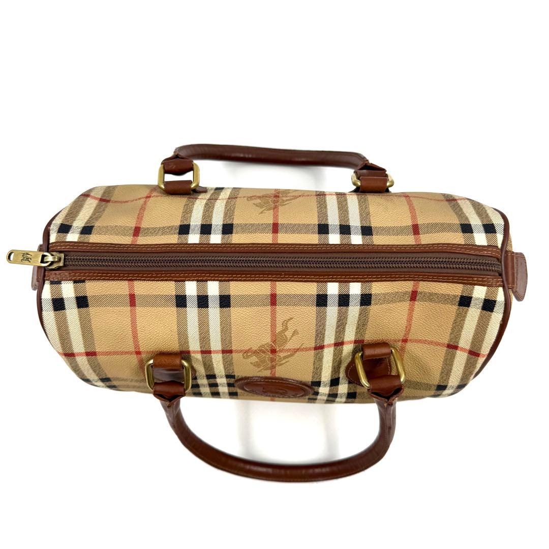 【美品】BURBERRY ノバチェック　ミニボストン　PVCレザー