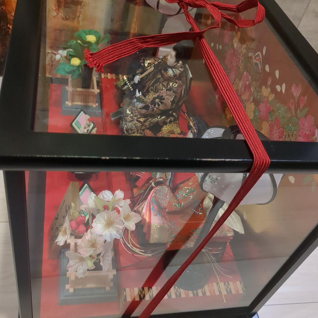 久月　よろこび雛　雛人形　お雛様　おひな様　ガラスケース　間口48cm