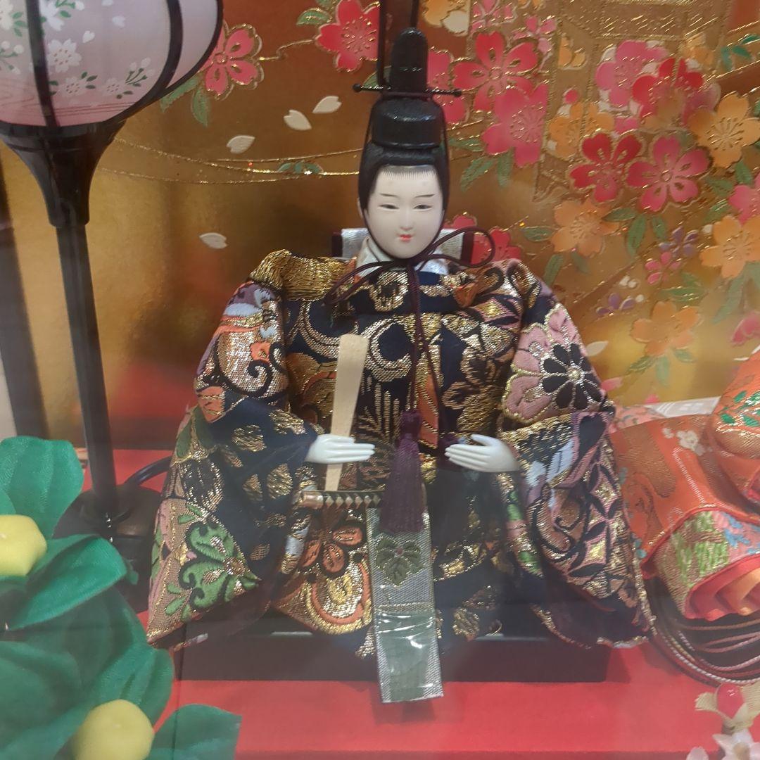 久月　よろこび雛　雛人形　お雛様　おひな様　ガラスケース　間口48cm