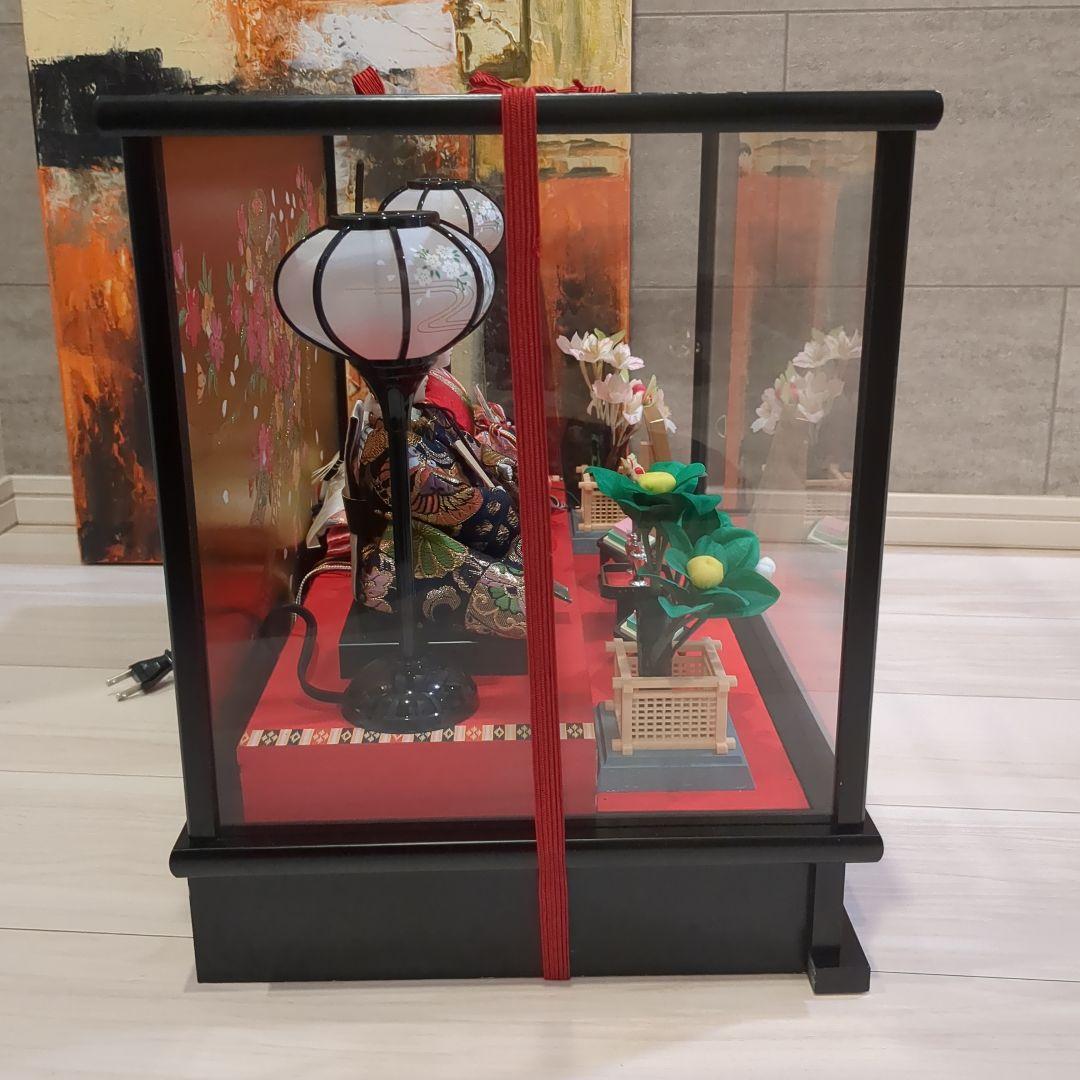 久月　よろこび雛　雛人形　お雛様　おひな様　ガラスケース　間口48cm