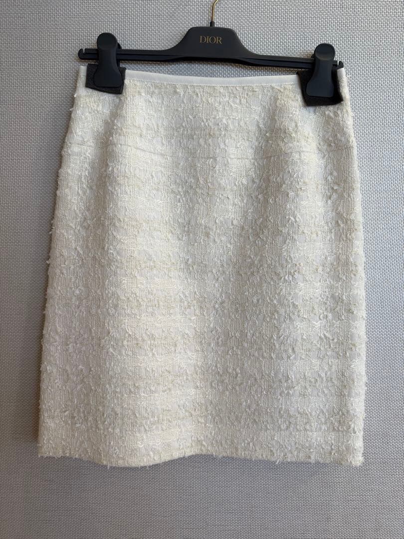 【新品未使用タグ付】ANAYIミックスヤーンツイードミニ スカート 38白