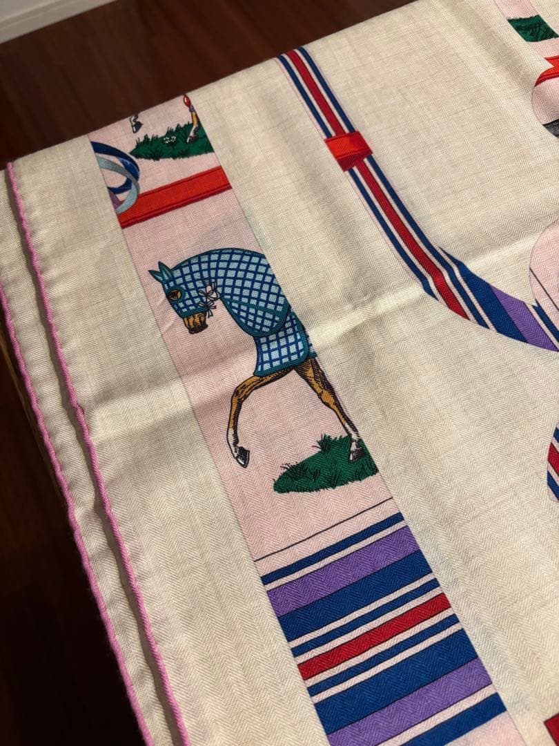 空色　今期エルメス 馬モチーフ ストール　カシシル