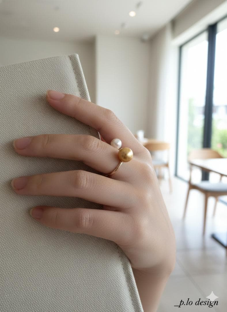 【極上のテリ】南洋真珠×Akoya真珠 2粒リング 9mm 濃金 S925