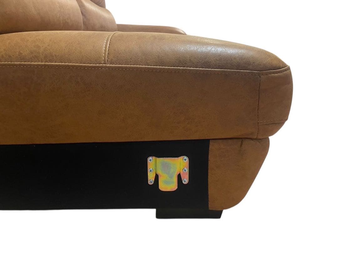 ◯②【極美品】RELAX FORM コーナーソファ レザーテックス キャメル