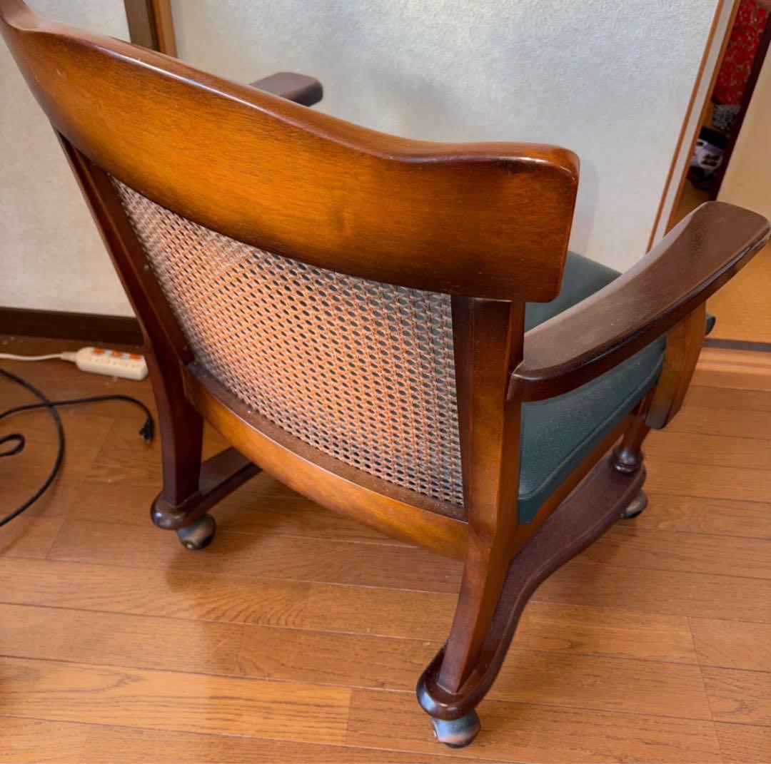 Y0125 ナガノインテリア 回転アームチェア キャスター付