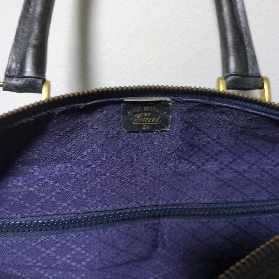 GUCCI グッチ ボストンバッグ スエード シェリーライン 黒　本革