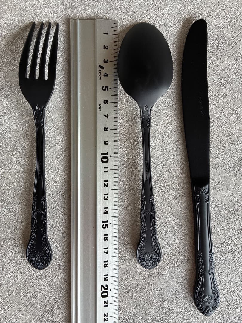 マットブラックカトラリーセット 5ピース ステンレス【新品】