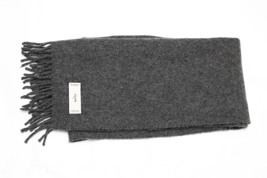 CELINE グレー カシミア 100% マフラー