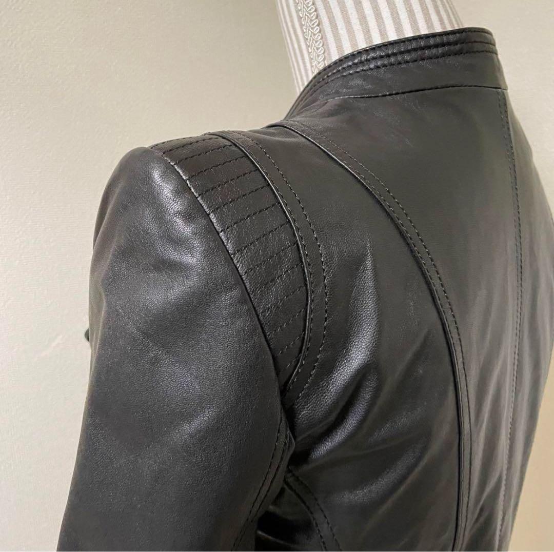 ヴェロモーダ　【L】希少品　新品　ヤギ革レザージャケット 革ジャン　黒　男女