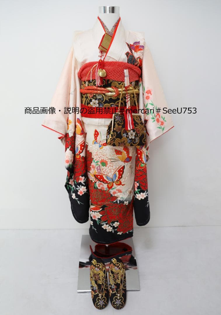 七五三　7歳　新品　正絹　着物　セット　女の子 *c01