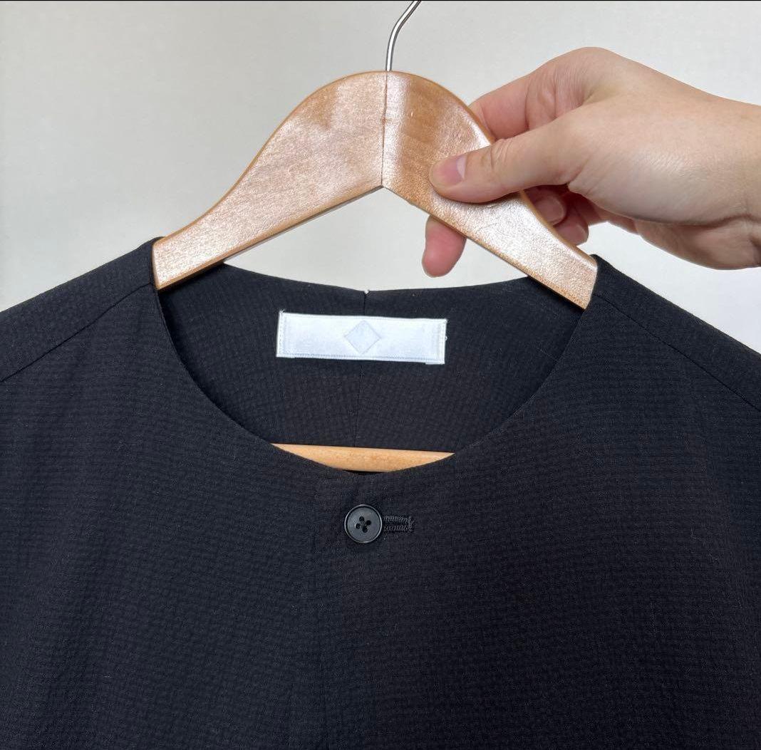 ETHOSENS エトセンス リネン ノーカラー レイヤードシャツ SIZE 2