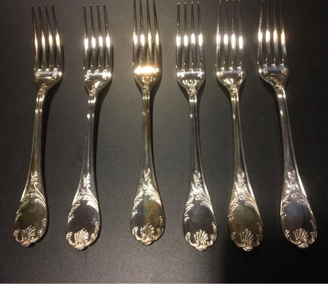 ６本クリストフルテーブルマルリーフォーク20.5cm