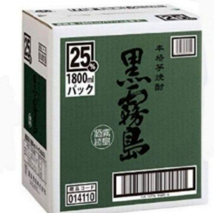 1283 黒霧島 芋 25度1.8Lパック 1ケ一ス( 6本入 )