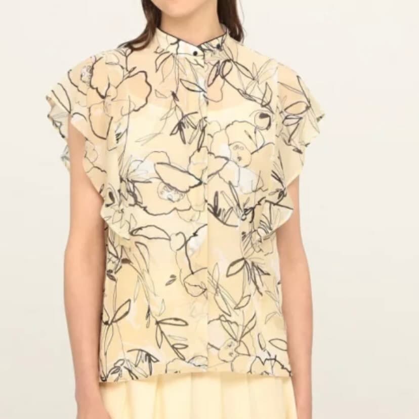 トゥモローランド Ballsey スタックフラワープリント フリルブラウス