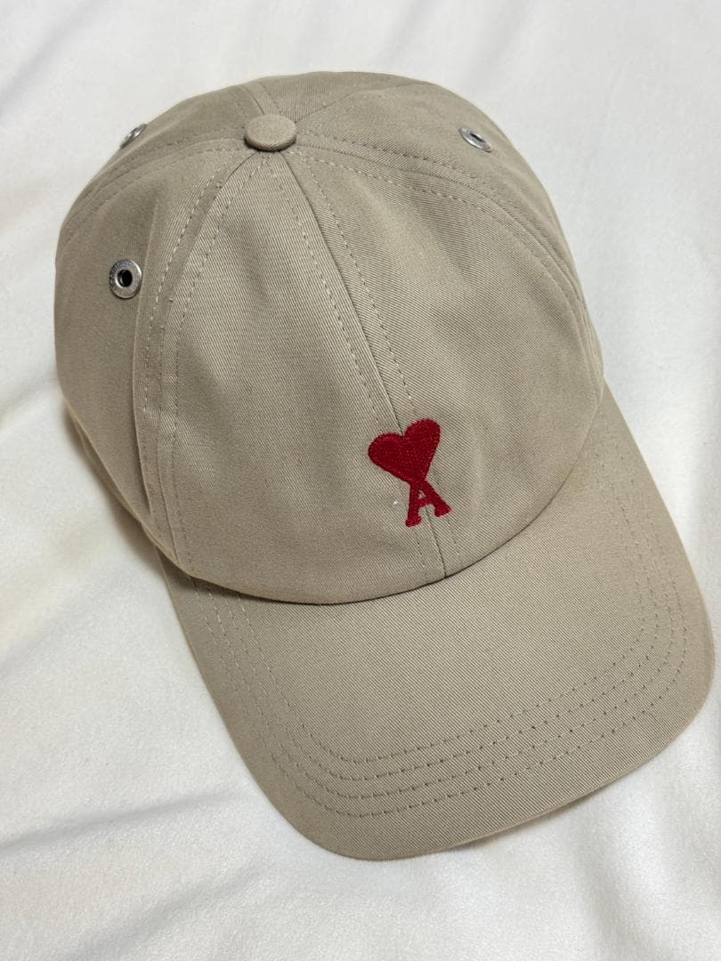 ami アミパリス ベージュ キャップ ハート刺繍