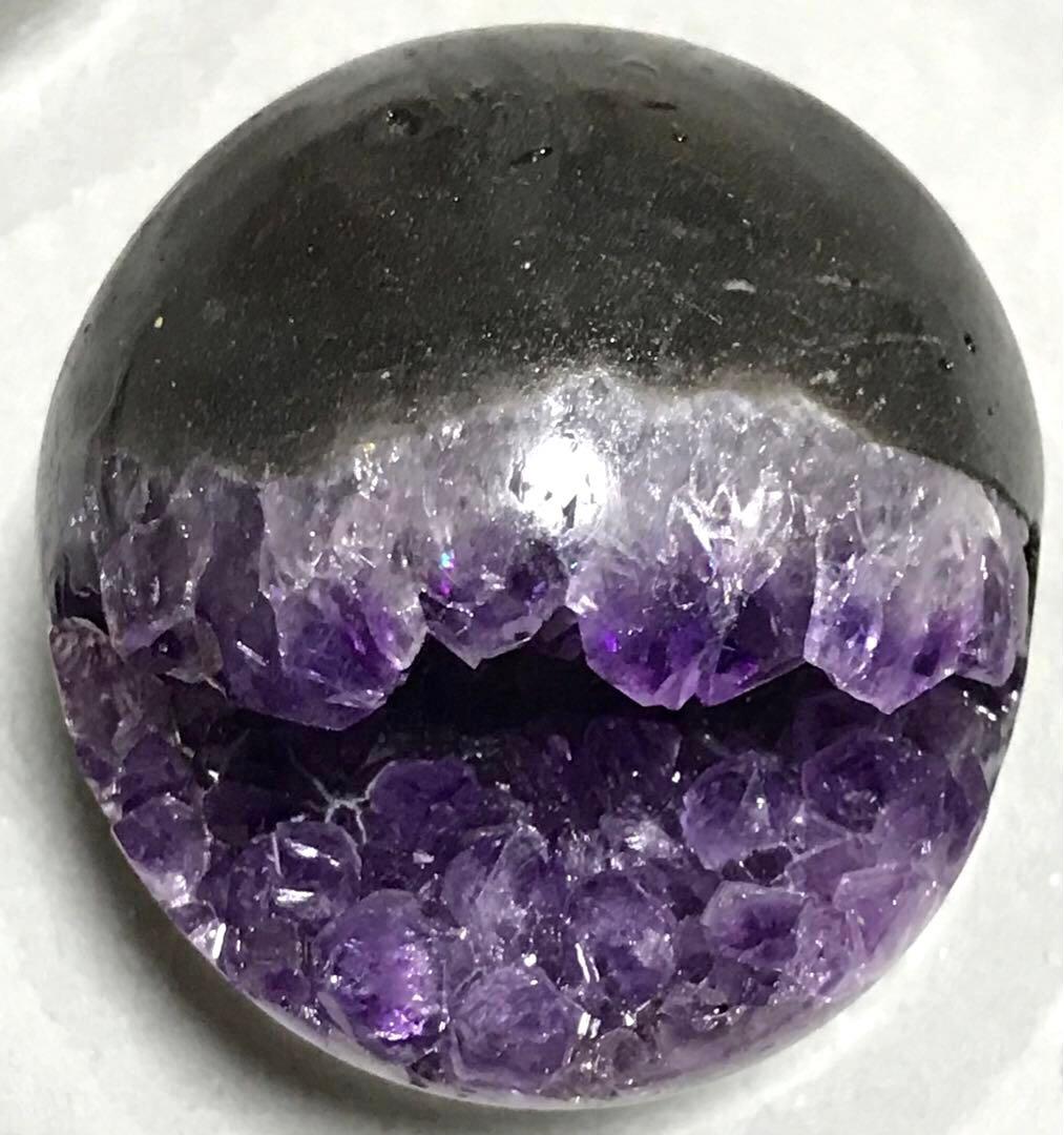 美品　ウルグアイ産　アメジスト　笑口　ドーム　約５８mm