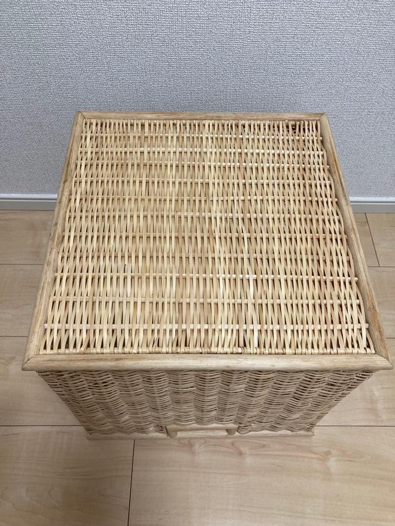 【廃盤品】無印良品　重なるラタンバスケット　シリーズ　ブリ材角型バスケット特大