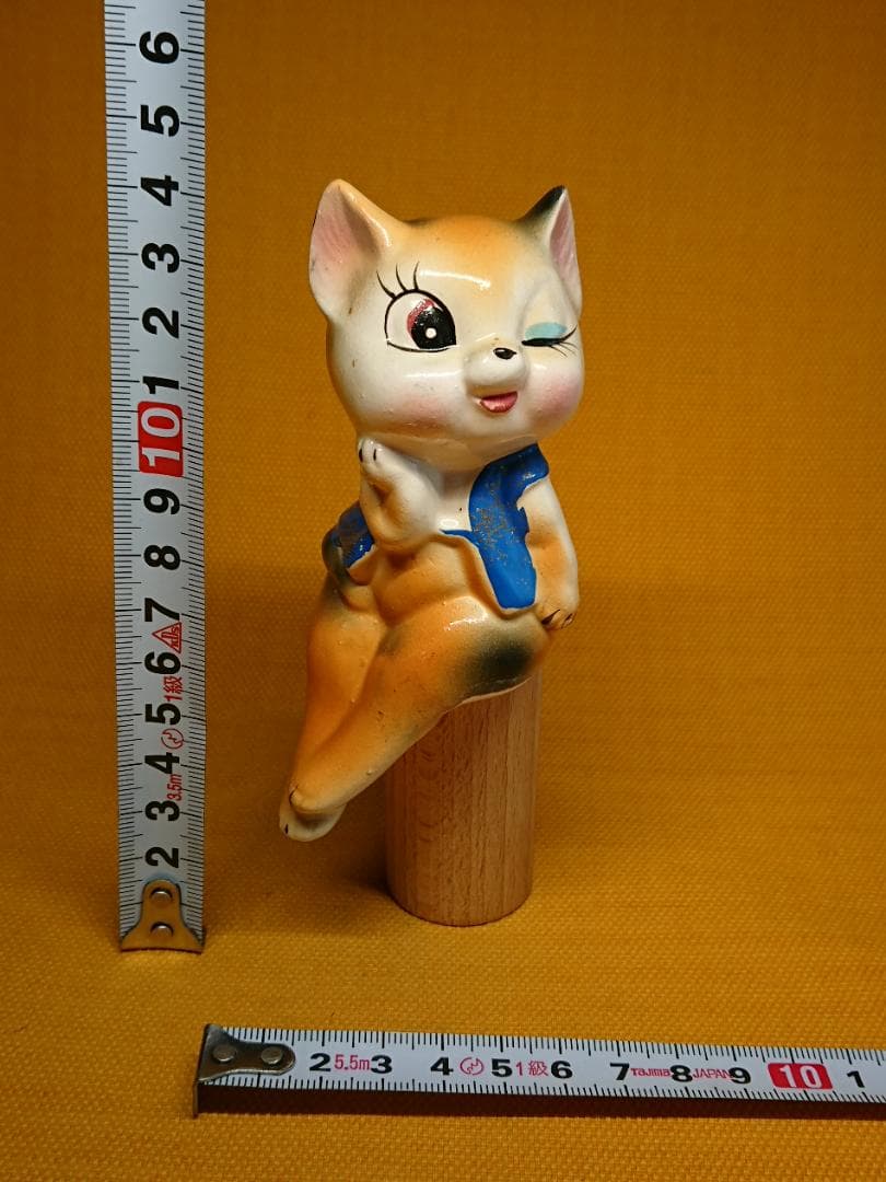 人形　ネコ　ブタ　陶器　オブジェ　置物　インテリア　工芸品　美術品　A1271