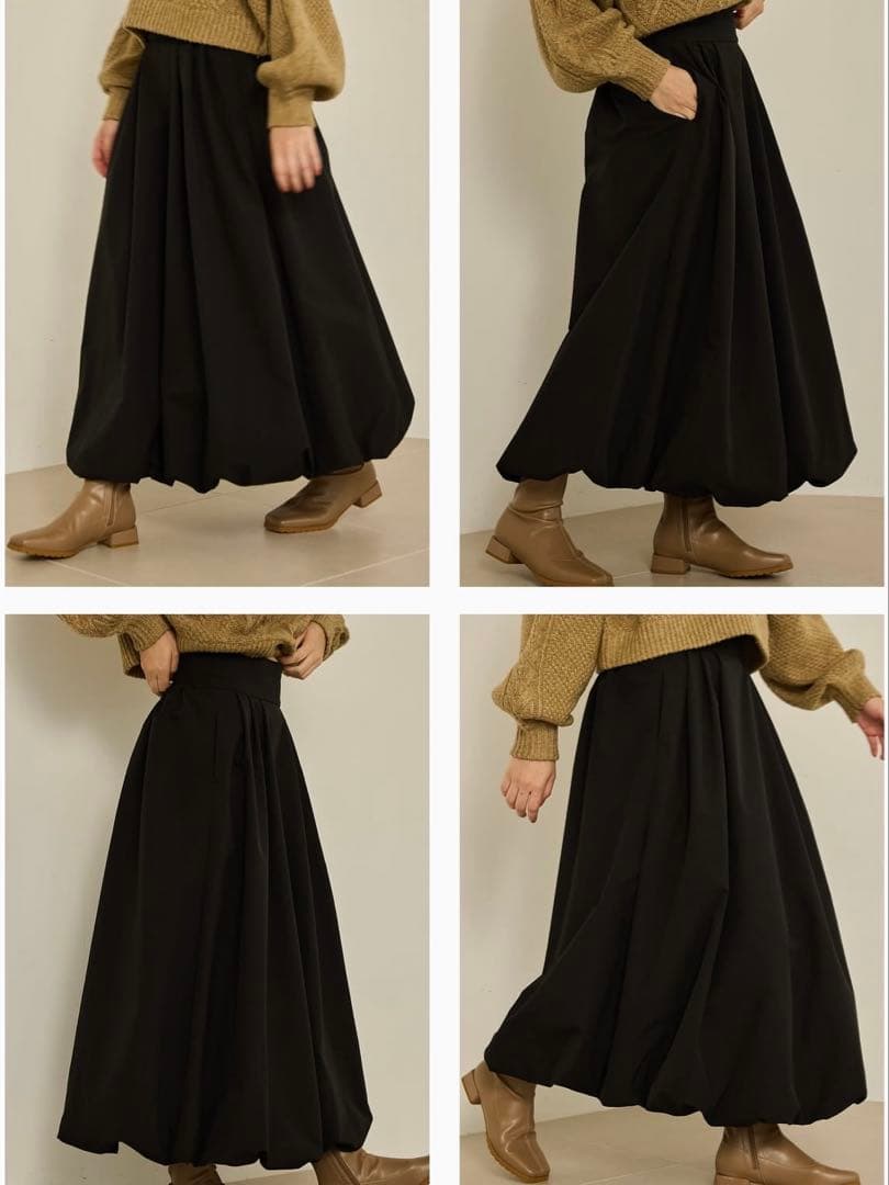 スカート OLUN long balloon skirt / black M