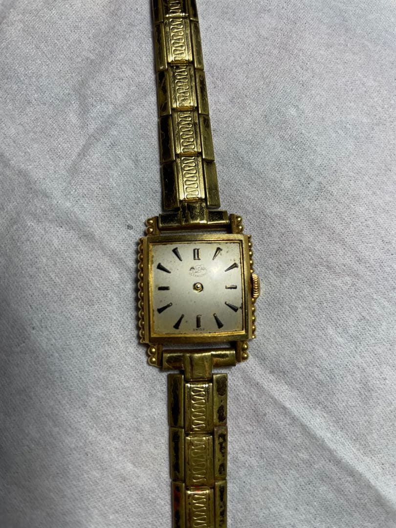ENICAR エニカ 18K 金無垢 レディース腕時計 K18GPベルト