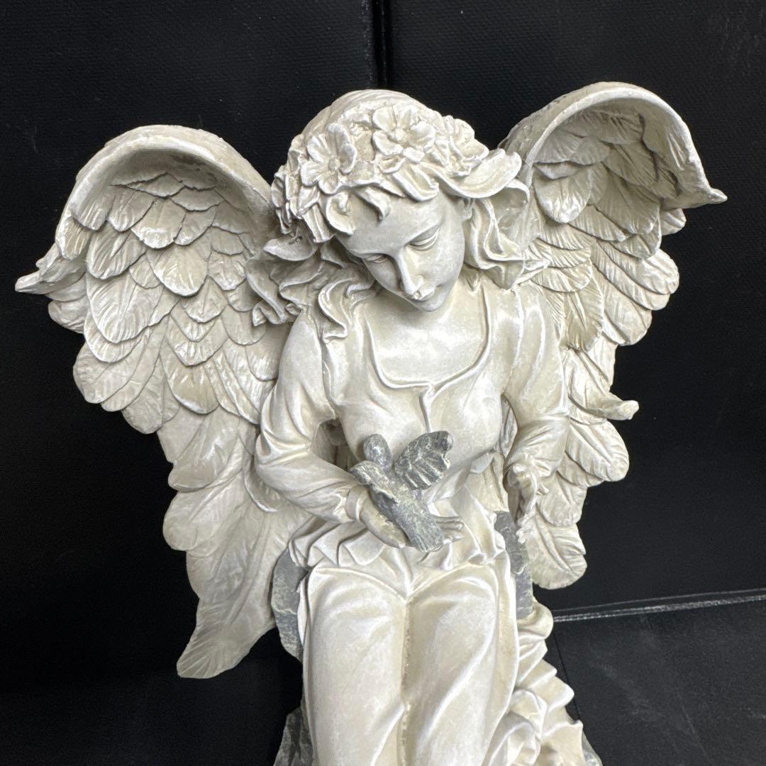 天使の像 レジン製 約52cm クリーム色
