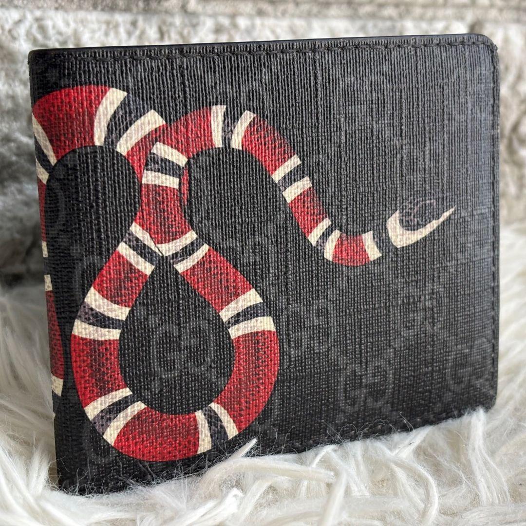 【超人気 美品】グッチ　折財布　札入れ　カードケース　スネーク　GGスプリーム