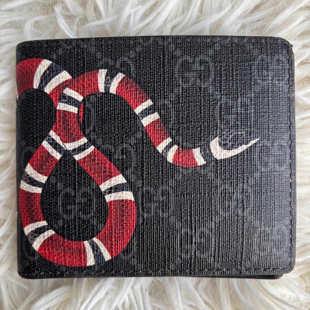 【超人気 美品】グッチ　折財布　札入れ　カードケース　スネーク　GGスプリーム