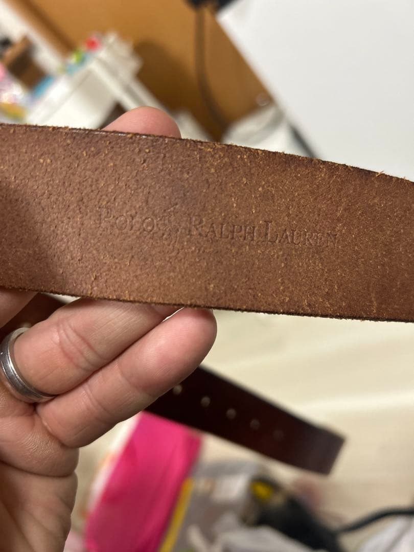 希少Ralph Lauren 本革ベルト 牛の頭バックル