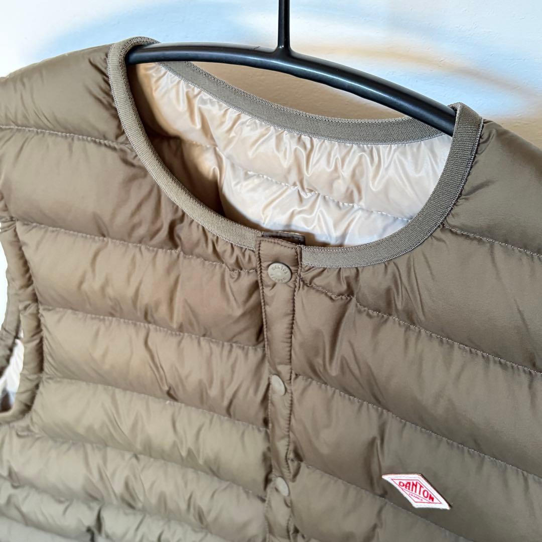 ♡美品♡DANTON ダウンキルティングベスト オリーブカーキ Mサイズ