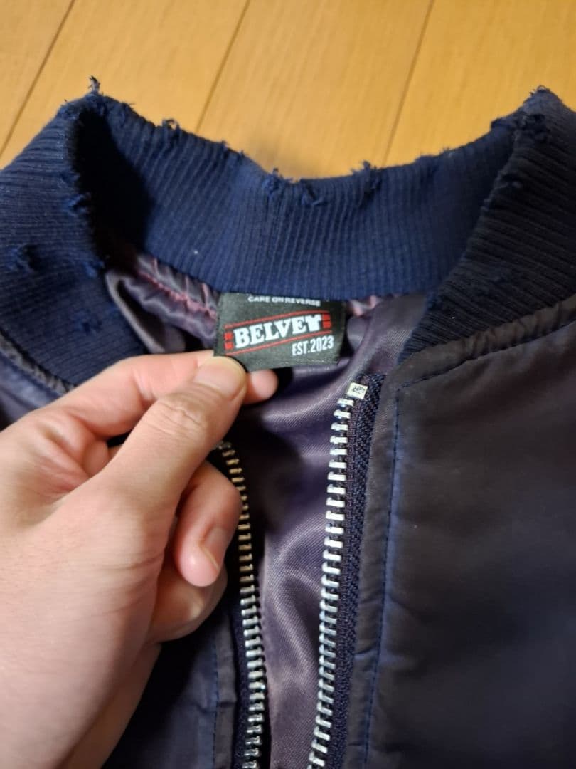 即完売品　BELVET　Faded MA-1 Bomber Jacket　青　M