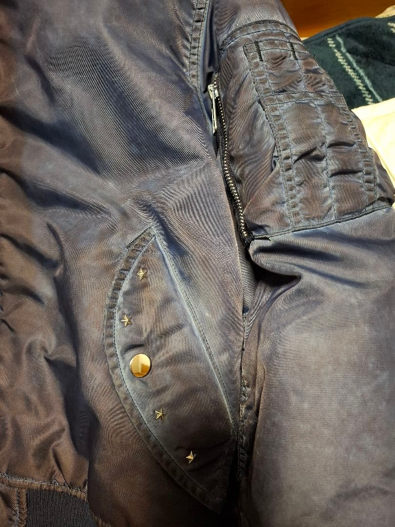即完売品　BELVET　Faded MA-1 Bomber Jacket　青　M