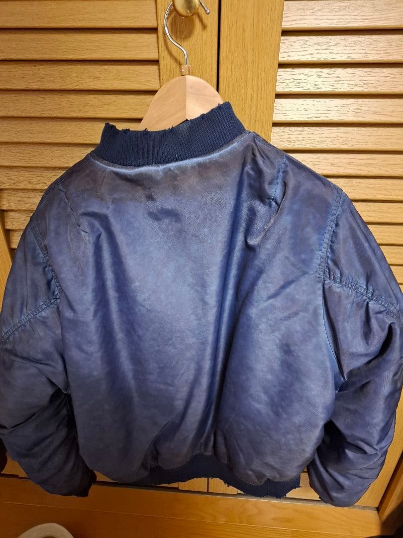 即完売品　BELVET　Faded MA-1 Bomber Jacket　青　M