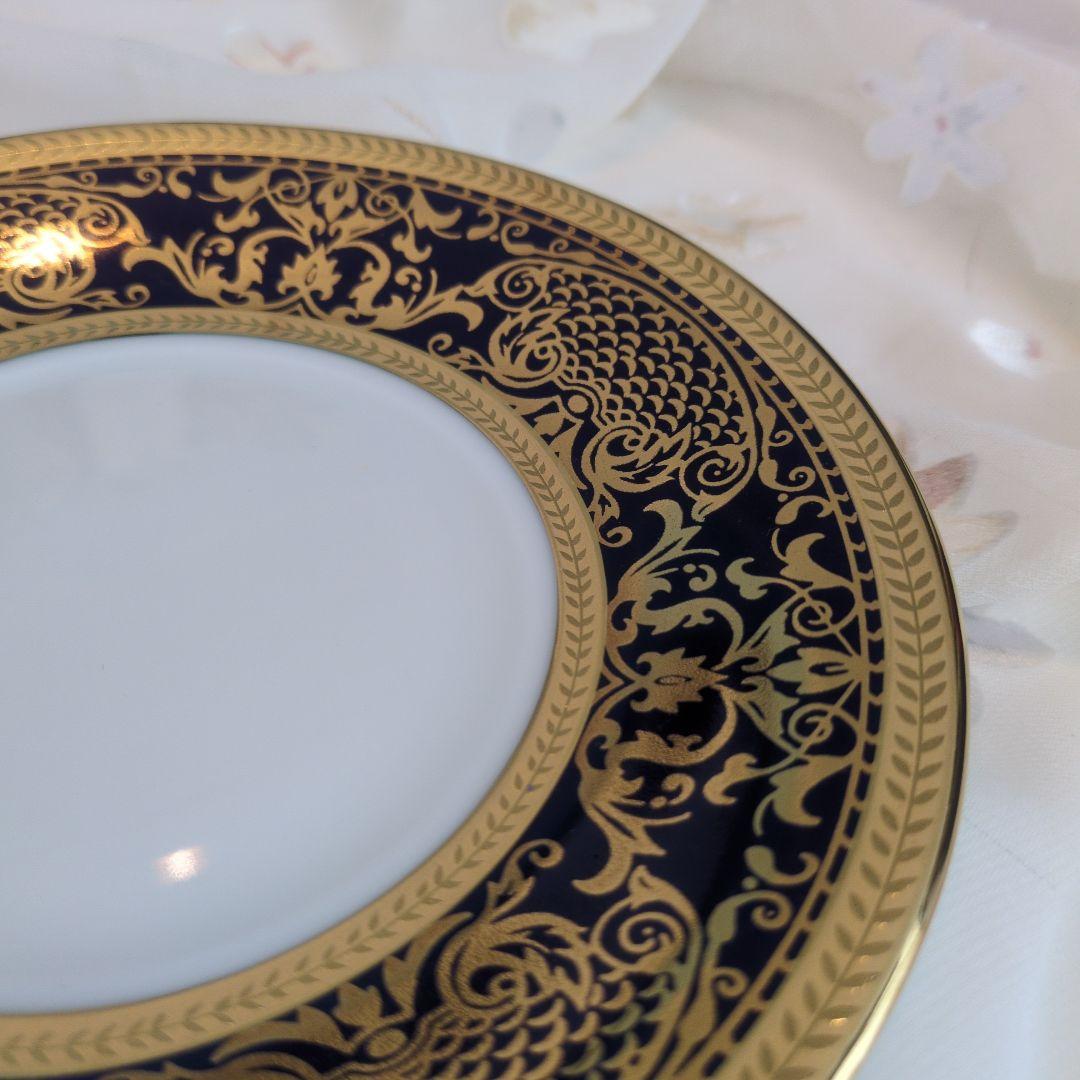 プレートセット　金彩　ポンパドール　丸皿3枚+カップ+ソーサー　4セット