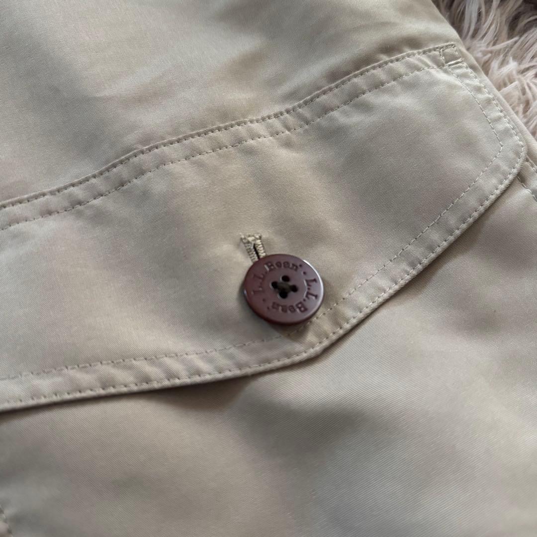 L.L.Bean　エルエルビーン　襟レザースウィングトップ　ベージュ　A-2