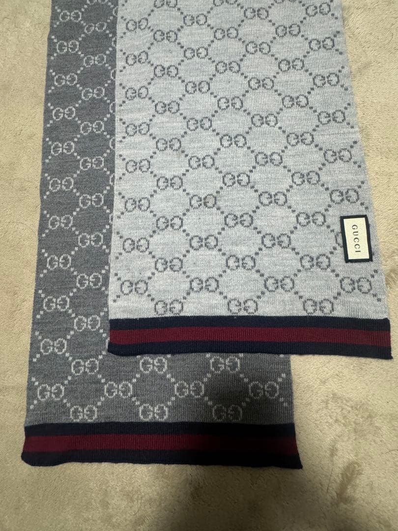美品　GGパターンウィンタースカーフ　Gucci グッチ