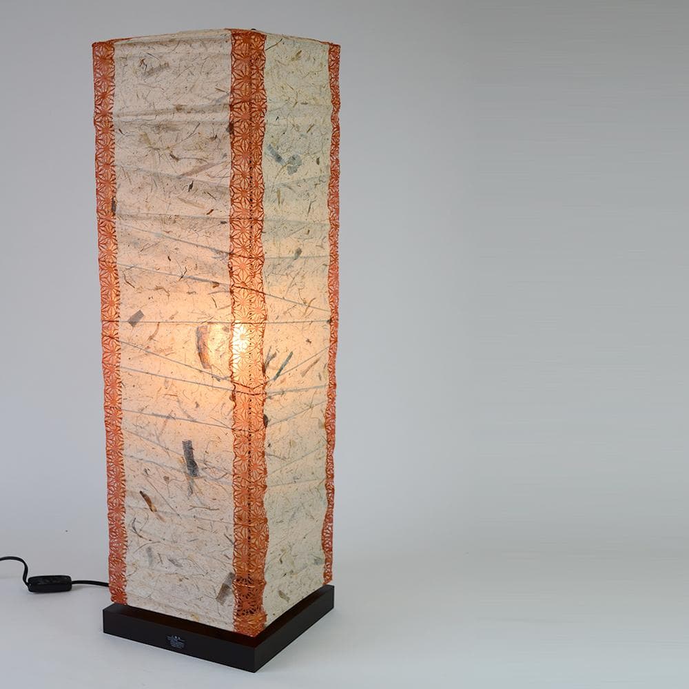 美濃和紙 和風 モダン照明 スタンド型フロアライト バナナ紙(角)×麻葉煉瓦