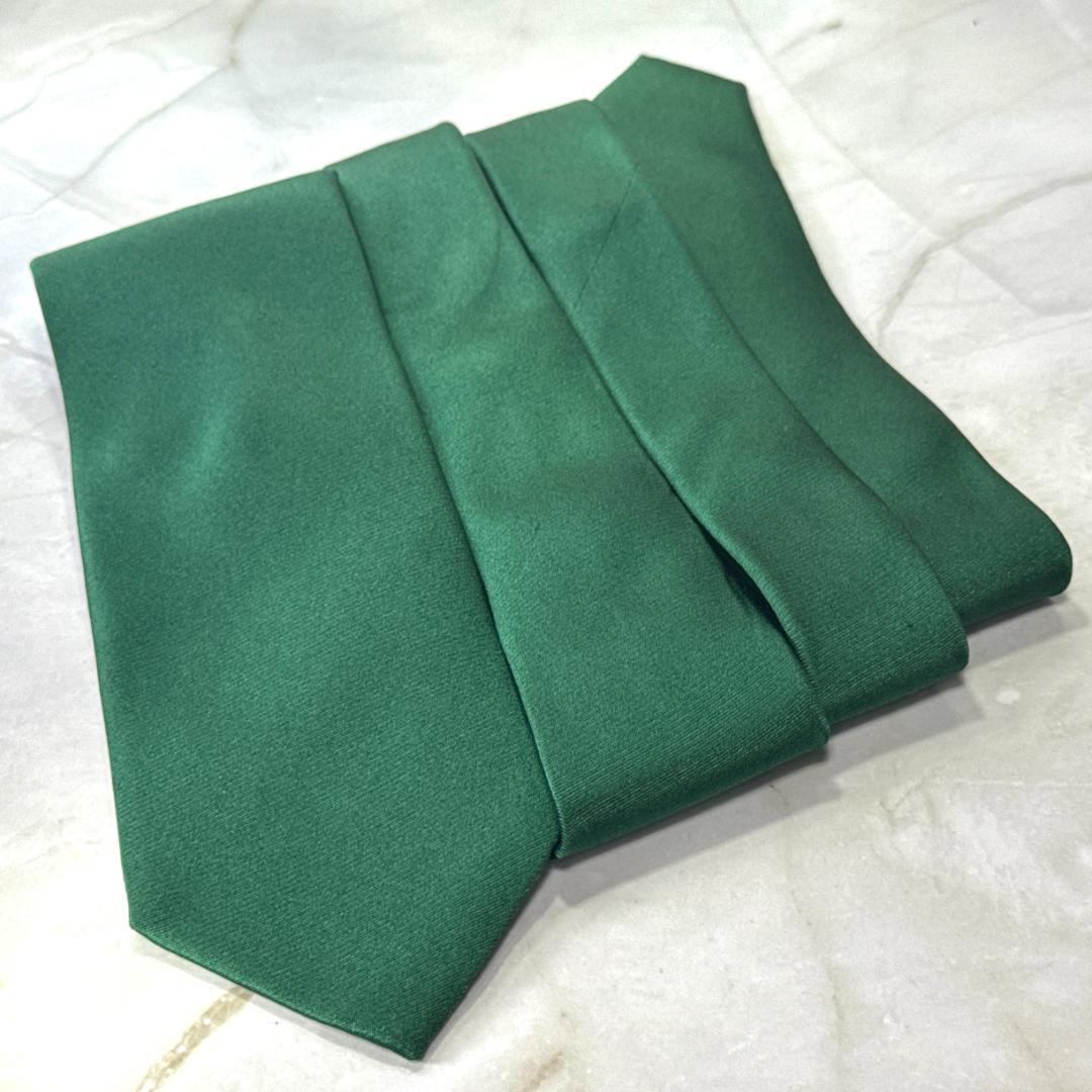 ☆即発 ポールスミス ネクタイ グリーン ソリッドタイ 無地 裏花柄 シルク