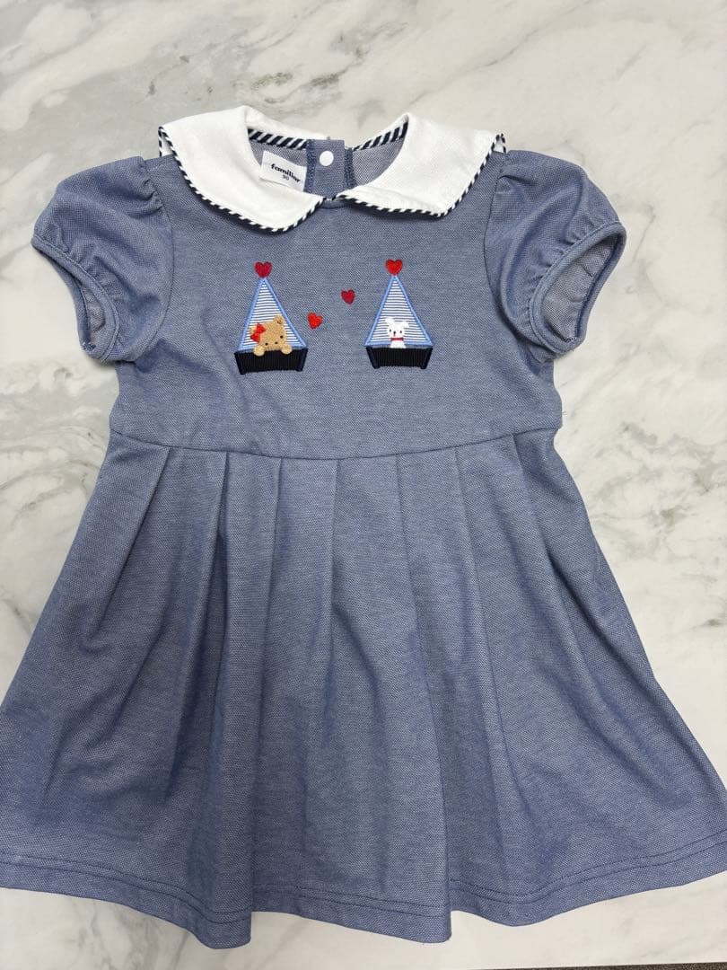 【ファミリア】衿つき半袖ワンピース 90cm【familiar】