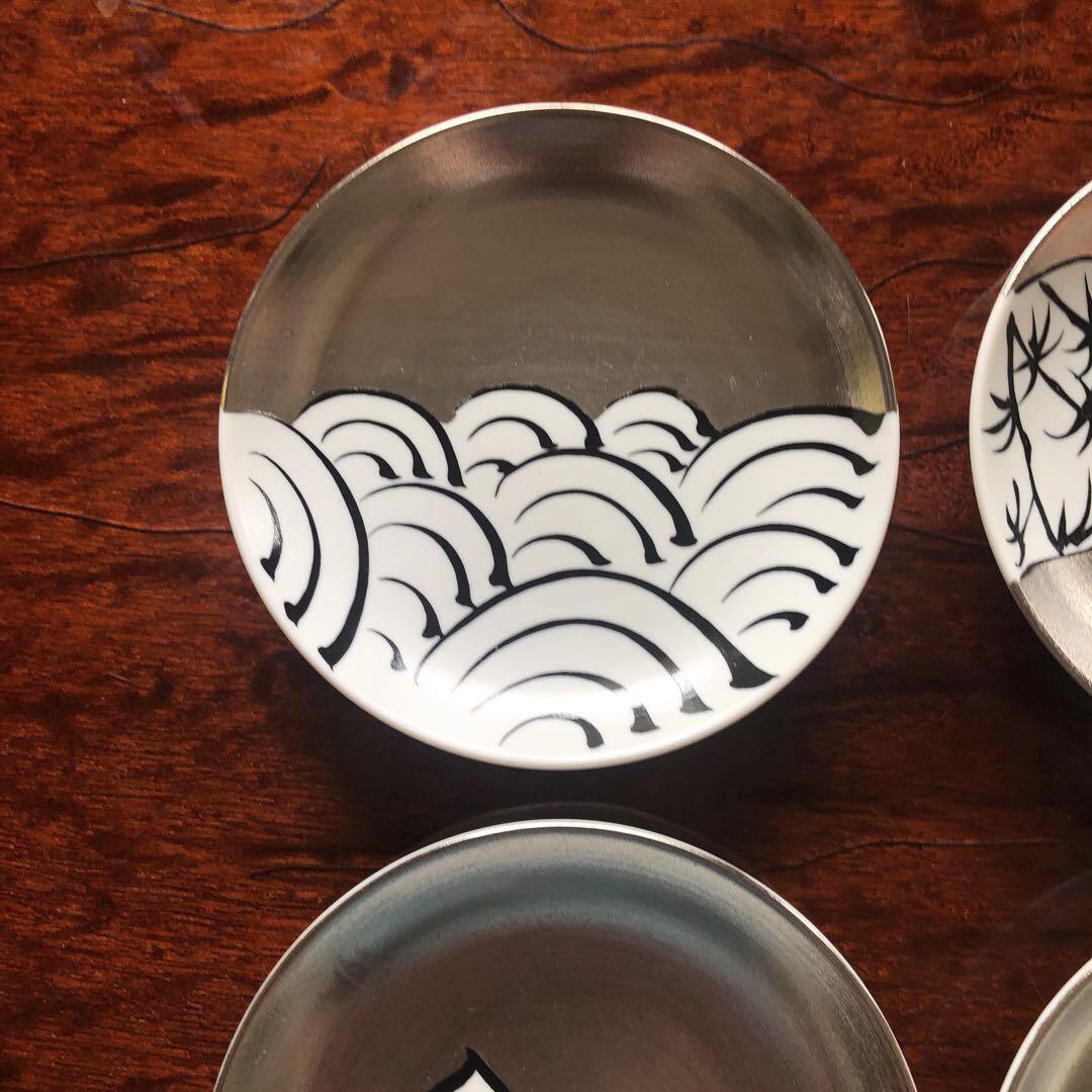 アリタポーセリンラボJAPAN プラチナ中盛皿、銘々皿「繁栄」四枚　新品